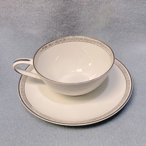3 sets NORITAKE SILVER KEY NORITAKE CHINA PATTERN 5941 Flat Cup and Saucer Sets